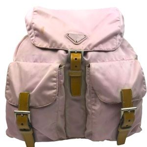 GENUINE PRADA Pink Nylon Drawstring Backpack